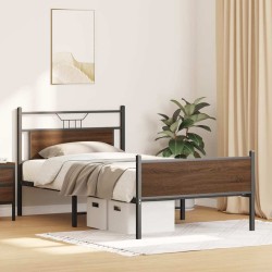 Cadre de lit sans matelas chêne marron 107x203 cm 