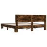 Cadre de lit sans matelas chêne fumé 200x200 cm 