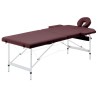 Table de massage pliable 2 zones Aluminium Violet vin 
