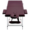 Table de massage pliable 2 zones Aluminium Violet vin 