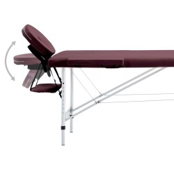 Table de massage pliable 2 zones Aluminium Violet vin 