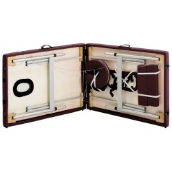 Table de massage pliable 2 zones Aluminium Violet vin 