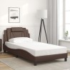 Cadre de lit sans matelas marron 100x200 cm similicuir 