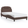 Cadre de lit sans matelas marron 100x200 cm similicuir 