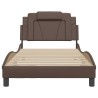 Cadre de lit sans matelas marron 100x200 cm similicuir 