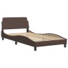Cadre de lit sans matelas marron 100x200 cm similicuir 