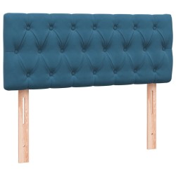 Sommier à lattes de lit et matelas bleu foncé 120x220cm velours 