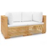 Canapés d'angle de jardin et coussins 2 pcs Bois teck massif 