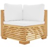 Canapés d'angle de jardin et coussins 2 pcs Bois teck massif 