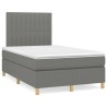 Sommier à lattes de lit avec matelas gris foncé 120x190cm tissu 