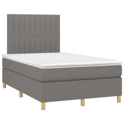 Sommier à lattes de lit avec matelas gris foncé 120x190cm tissu 