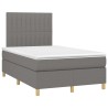 Sommier à lattes de lit avec matelas gris foncé 120x190cm tissu 