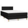 Sommier à lattes de lit avec matelas noir 120x190 cm tissu 