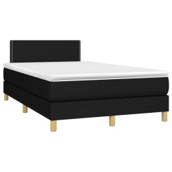 Sommier à lattes de lit avec matelas noir 120x190 cm tissu 
