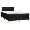 Sommier à lattes de lit avec matelas noir 120x190 cm tissu 