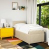 Sommier à lattes de lit et matelas Crème 90x190 cm Tissu 