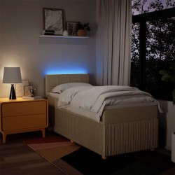 Sommier à lattes de lit et matelas Crème 90x190 cm Tissu 