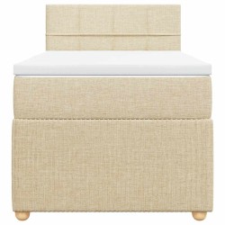 Sommier à lattes de lit et matelas Crème 90x190 cm Tissu 