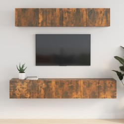 Ensemble de meubles TV 5 pcs Chêne fumé Bois d'ingénierie 