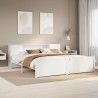 Lit bibliothèque sans matelas blanc 200x200 cm bois pin massif 