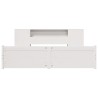 Lit bibliothèque sans matelas blanc 200x200 cm bois pin massif 