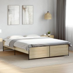 Cadre de lit sans matelas chêne sonoma 160x200 cm 