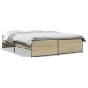 Cadre de lit sans matelas chêne sonoma 160x200 cm 