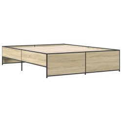 Cadre de lit sans matelas chêne sonoma 160x200 cm 