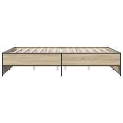 Cadre de lit sans matelas chêne sonoma 160x200 cm 