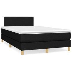 Sommier à lattes de lit avec matelas Noir 120x200 cm Tissu 