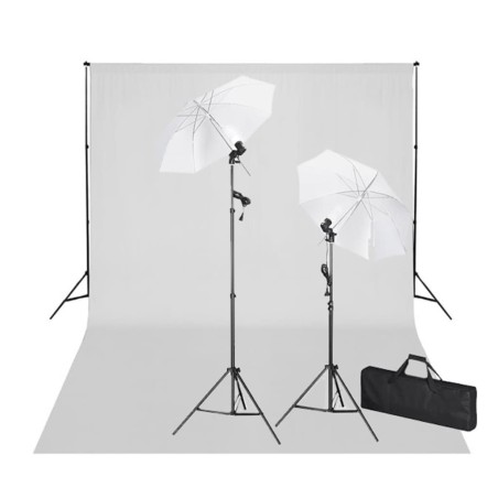 Kit de studio avec toile de fond blanche 600x300 cm et lumières 