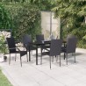 Ensemble à manger de jardin 7 pcs Noir 