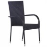 Ensemble à manger de jardin 7 pcs Noir 