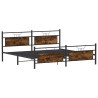 Cadre de lit en métal sans matelas chêne fumé 200x200 cm 