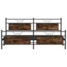 Cadre de lit en métal sans matelas chêne fumé 200x200 cm 