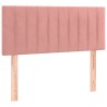 Sommier à lattes de lit avec matelas rose 120x190 cm velours 