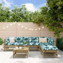 Salon de jardin 7 pcs bois de pin imprégné 