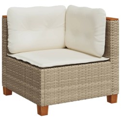 Salon de jardin avec coussins 6 pcs beige résine tressée 