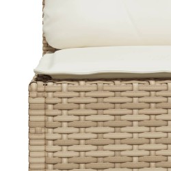 Salon de jardin avec coussins 6 pcs beige résine tressée 