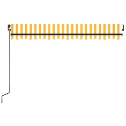 Auvent manuel rétractable avec LED 450x300 cm Jaune et blanc 
