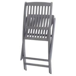 Chaises pliables d'extérieur lot de 8 et coussins Bois d'acacia 
