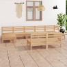 Salon de jardin 9 pcs Bois de pin massif 