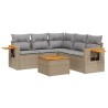 Salon de jardin avec coussins 6 pcs beige résine tressée 