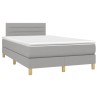 Sommier à lattes de lit matelas LED gris clair 120x190 cm tissu 