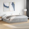 Cadre de lit sans matelas gris béton 200x200 cm 