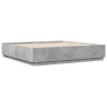 Cadre de lit sans matelas gris béton 200x200 cm 