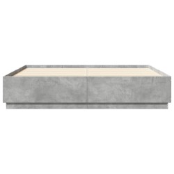 Cadre de lit sans matelas gris béton 200x200 cm 