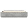 Cadre de lit sans matelas gris béton 200x200 cm 