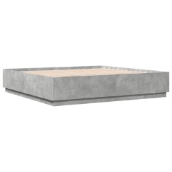 Cadre de lit sans matelas gris béton 200x200 cm 