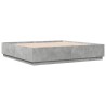 Cadre de lit sans matelas gris béton 200x200 cm 